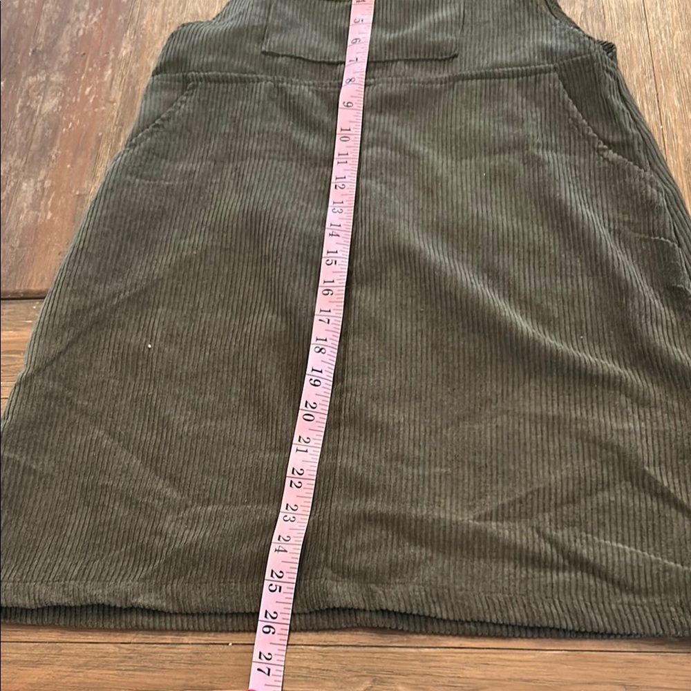 Dark Green Corduroy Overall Dress - Picture 7 of 7